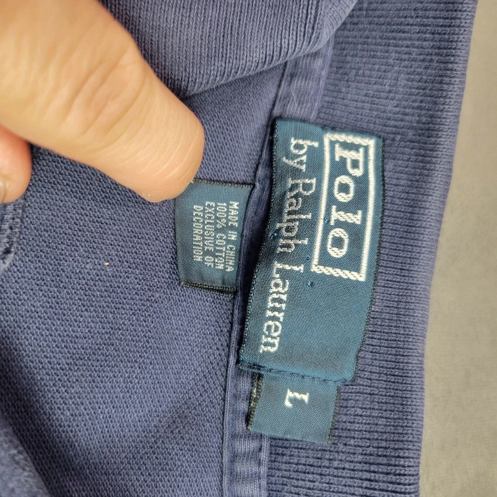Polo Ralph Lauren Mens Blue Short Sleeve Polo Shirt L Cotton‎ Casual Embroidered
